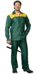 Костюм "СТАНДАРТ": куртка, брюки зелёный с жёлтым ― Компания «Южный Город Спецодежда»  Комплексное снабжение предприятий. +7 (861) 210-91-61 