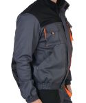 Куртка "МАНХЕТТЕН" короткая темно-серая с оранжевым и черным